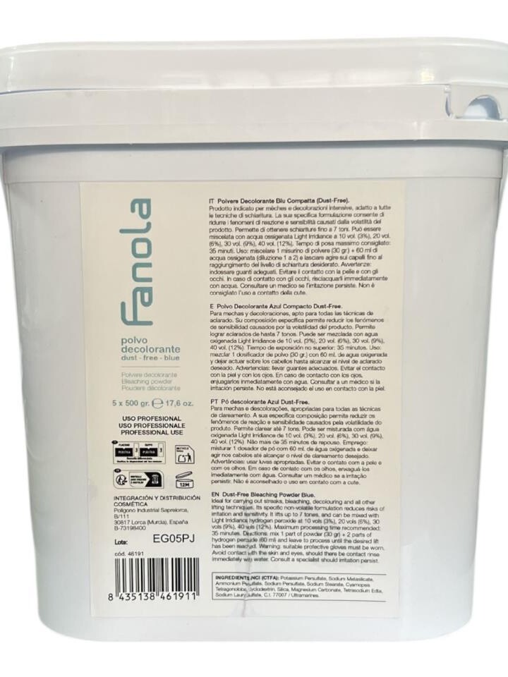 PACK 5 UD POLVO DECOL  AZUL COMPACTO 2 5KG FANOLA