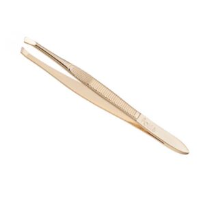 PINZA DEPILAR 9 CM DORADA OBLICUA 