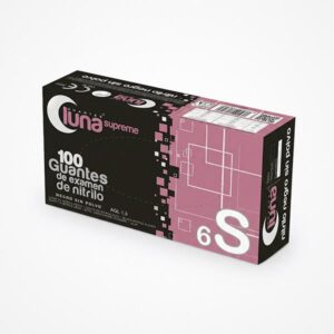 GUANTES NEGROS DE EXAMEN DE NITRILO T6/S 100 UDS